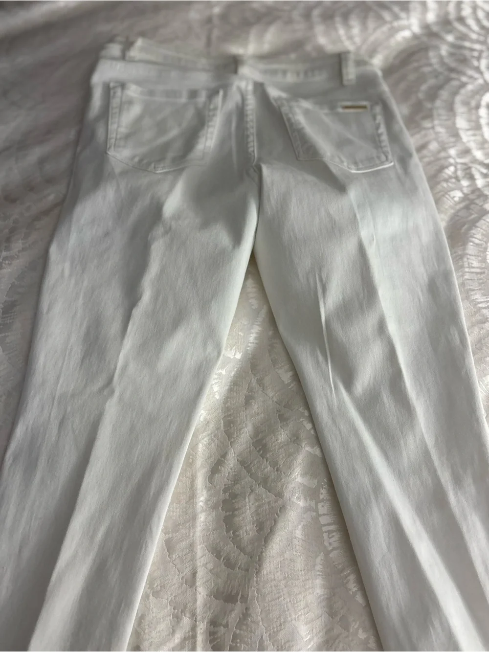 Michael Kors White Jeans with Gold-Tone Hardware